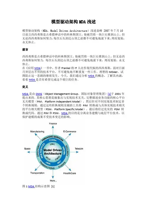模型驱动架构MDA浅述