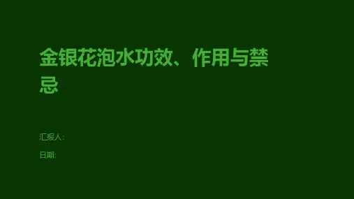 金银花泡水功效、作用与禁忌