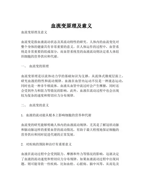 血流变原理及意义