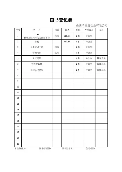 2012图书登记册