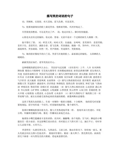 描写笑的词语的句子