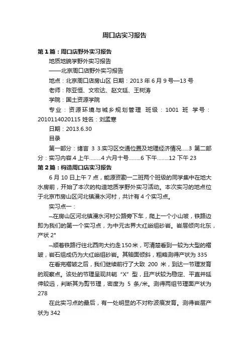 周口店实习报告