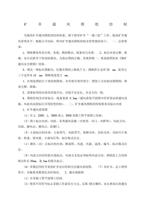 矿井通风系统图纸绘制及图例