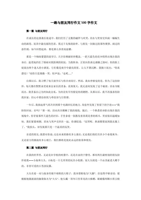 一路与朋友同行作文500字作文