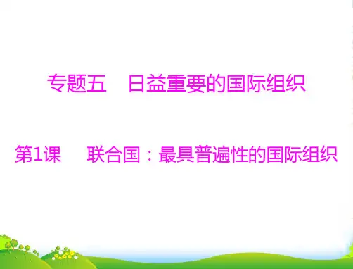 高中政治 专题五 第1课 联合国：最具普遍性的国际组织复习课件 新人教选修3