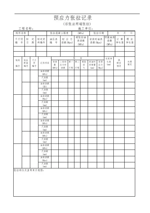 预应力张拉记录