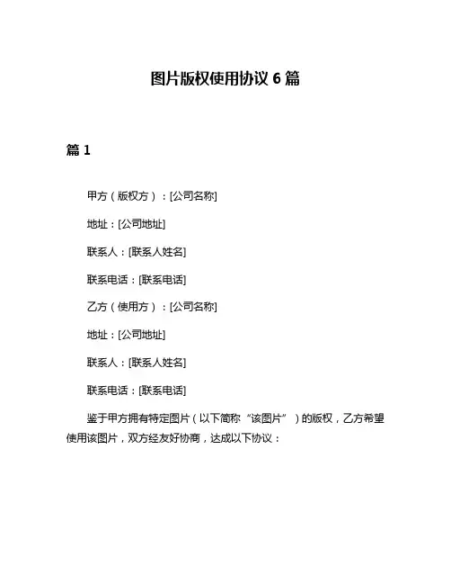 图片版权使用协议6篇