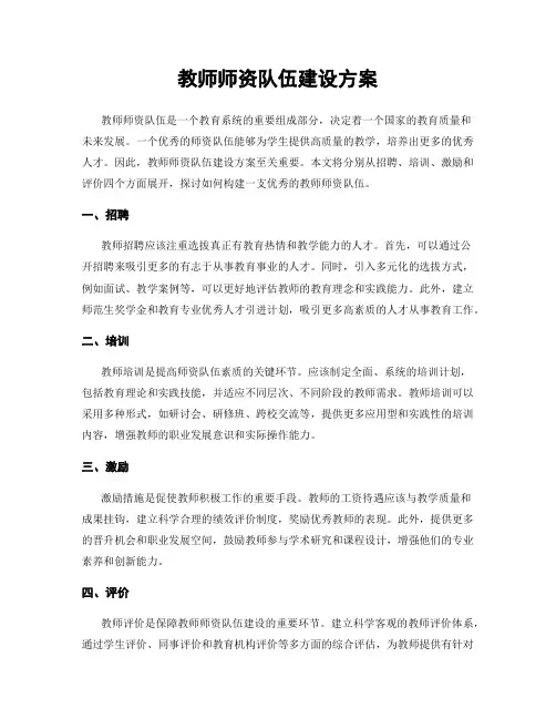 教师师资队伍建设方案