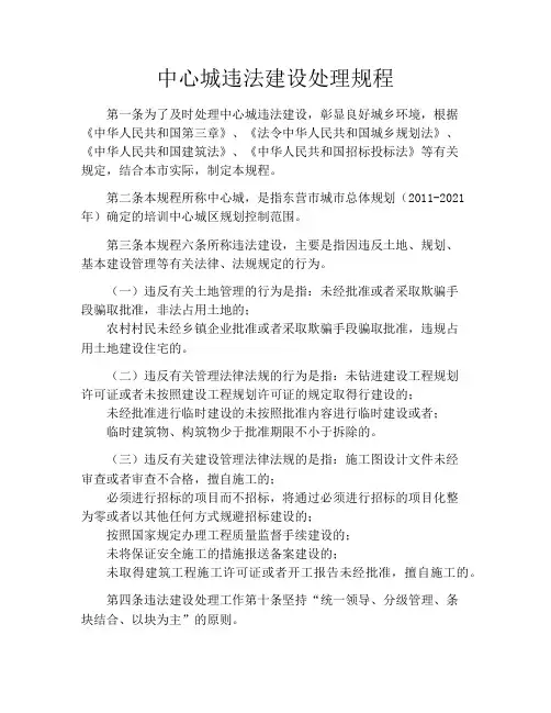 中心城违法建设处理规程