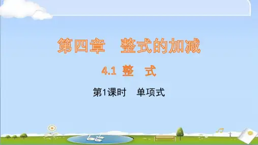 2024年秋新人教版七年级上册数学课件 4.1整式(第1课时)单项式