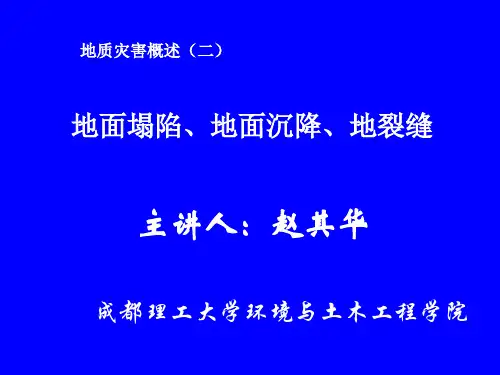 地质灾害(地面塌陷、地面沉降、地裂缝)