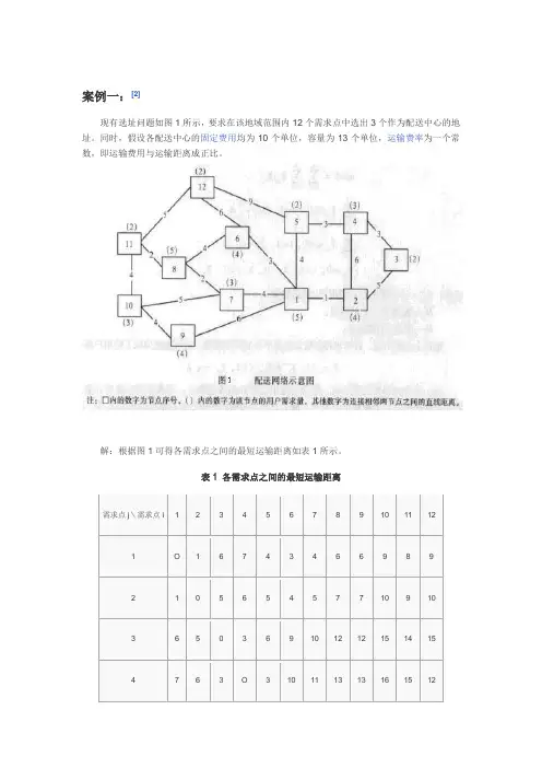 物流配送中心选址CLMicrosoft Word 文档