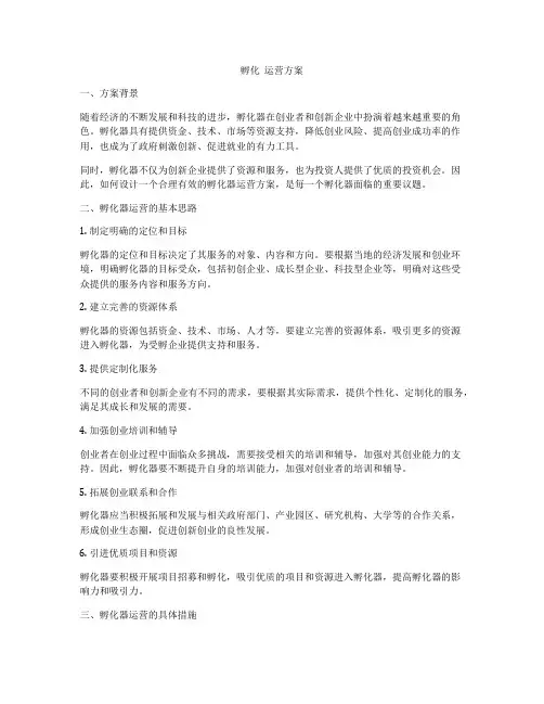 孵化  运营方案