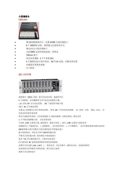 德国百灵达产品参数