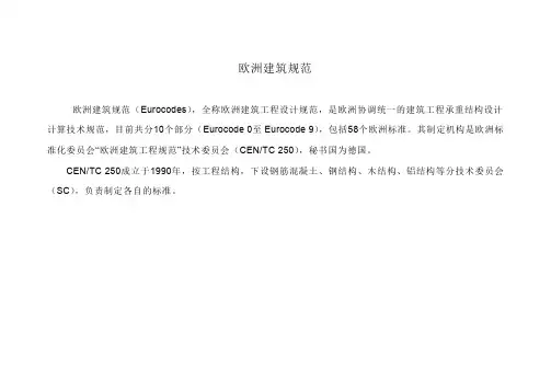 欧洲建筑规范目录