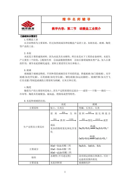 硅酸盐工业简介