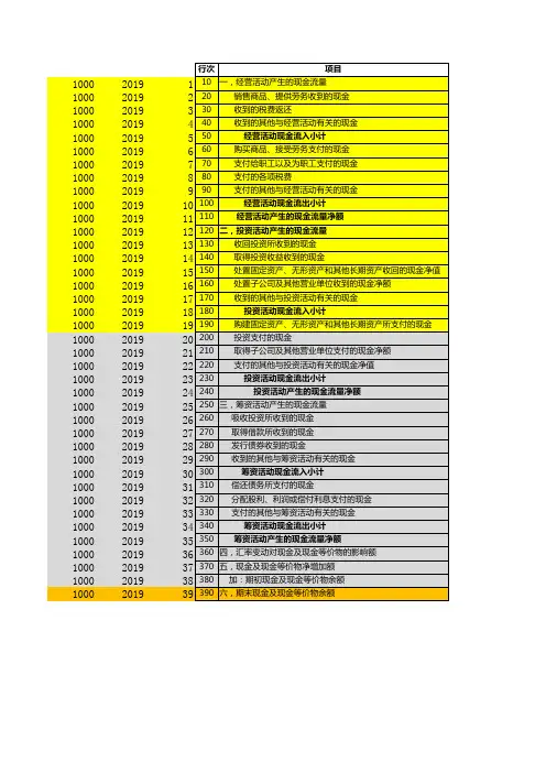 SAP现金流量报表开发需求模板