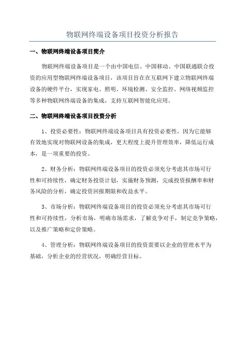物联网终端设备项目投资分析报告