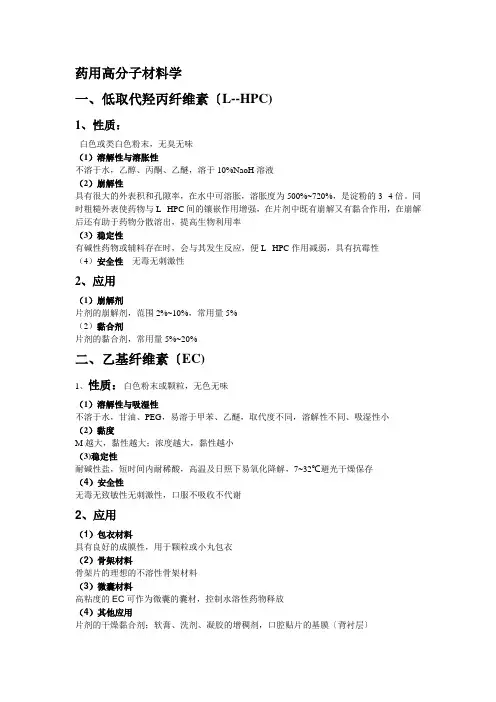 药用高分子材料学