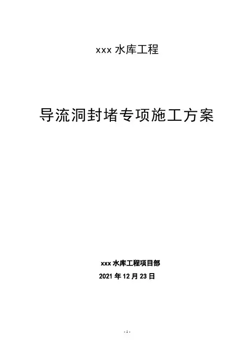 导流洞封堵方案