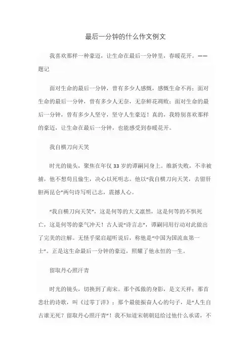 最后一分钟的什么作文例文