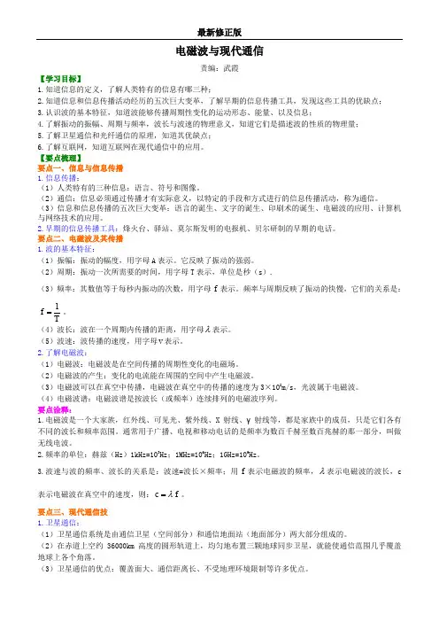 电磁波与现代通信 知识讲解最新修正版最新修正版