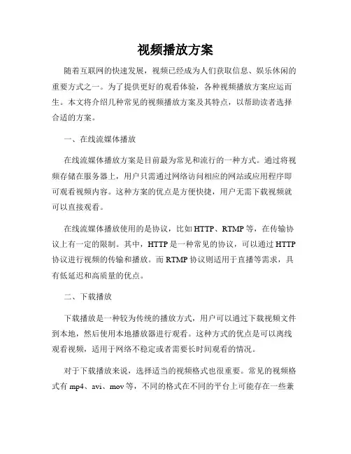 视频播放方案