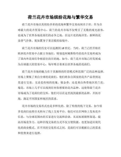 荷兰花卉市场缤纷花海与繁华交易