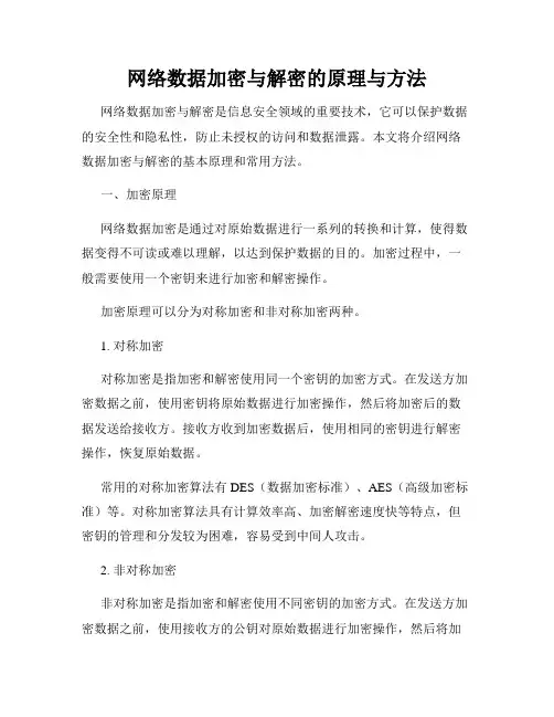 网络数据加密与解密的原理与方法