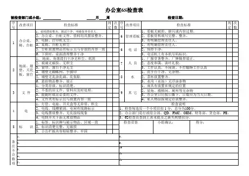 办公室6S检查表
