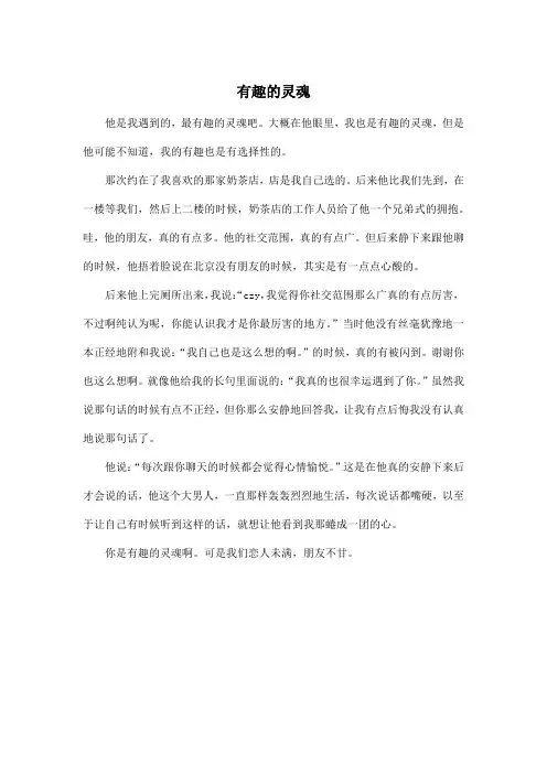 有趣的灵魂_高中高二作文500字