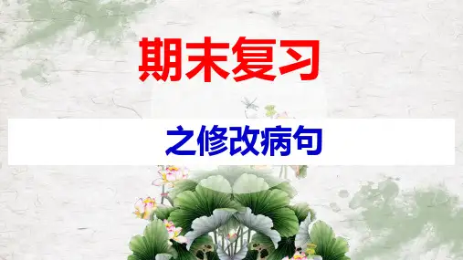 高考语文复习病句辨析和修改课件