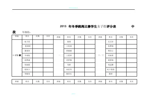 跳绳比赛_评分表