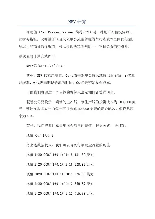 NPV计算