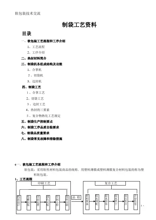 软包装 制袋工艺资料【范本模板】