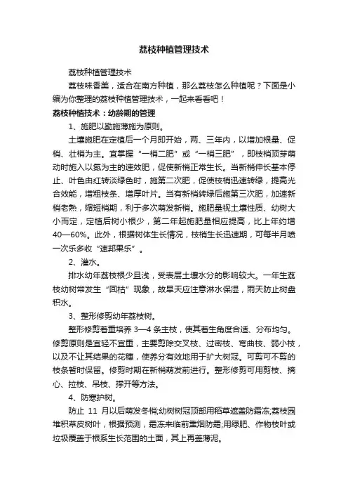 荔枝种植管理技术