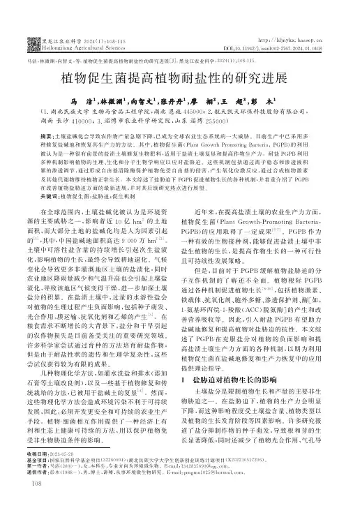 植物促生菌提高植物耐盐性的研究进展