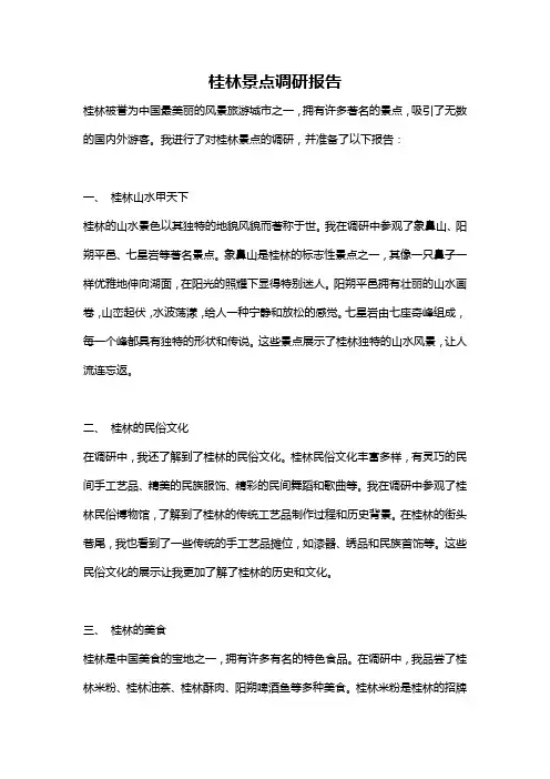 桂林景点调研报告