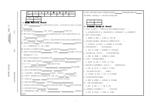 烟草化学试卷1及答案