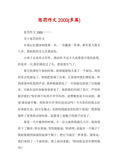 惩罚作文2000(多篇)