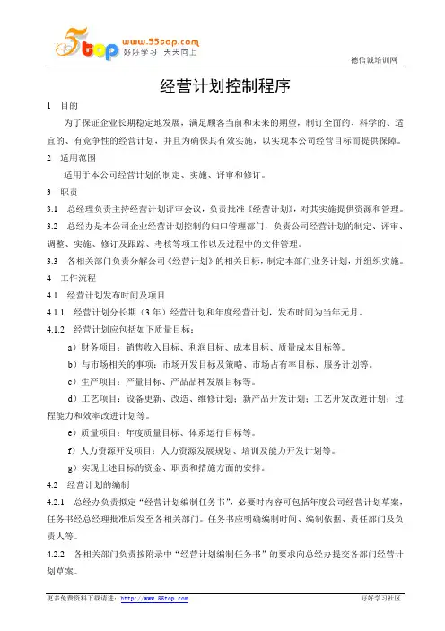 经营计划控制程序