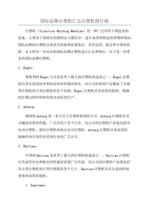 国际品牌注塑机汇总注塑机排行榜
