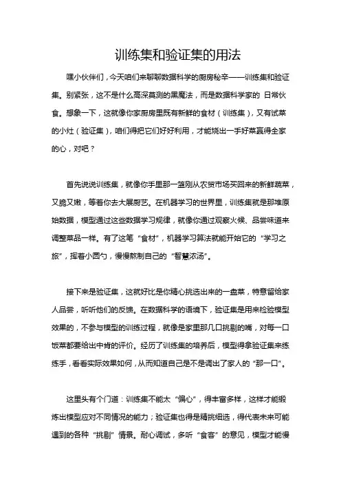 训练集和验证集的用法