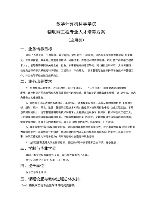 物联网工程专业人才培养方案