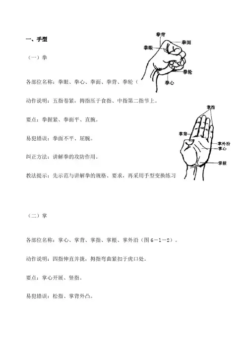 武术基本动作整理版