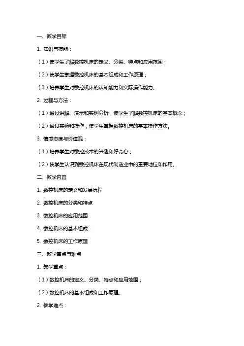 《数控机床》教案—数控机床概述