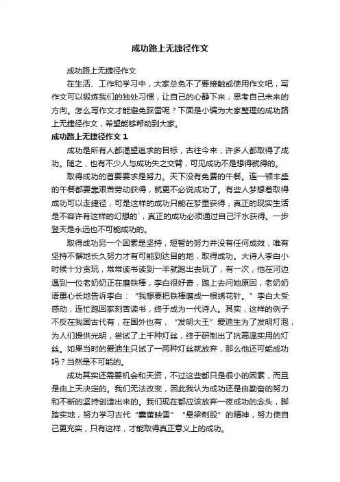 成功路上无捷径作文