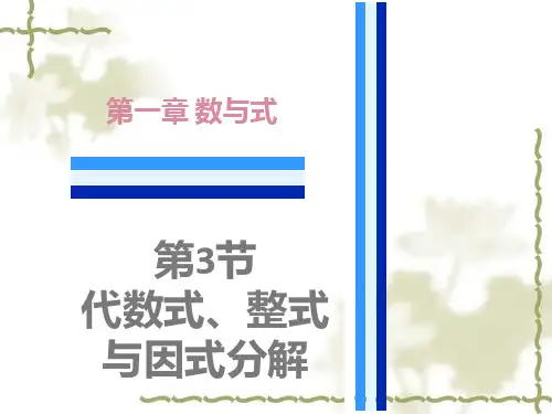 中考数学 代数式、整式与因式分解复习课件