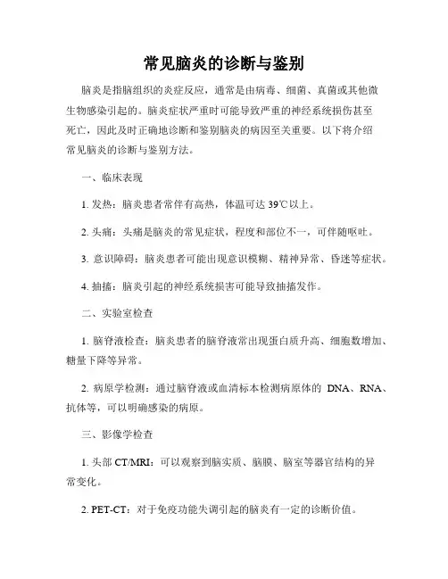 常见脑炎的诊断与鉴别
