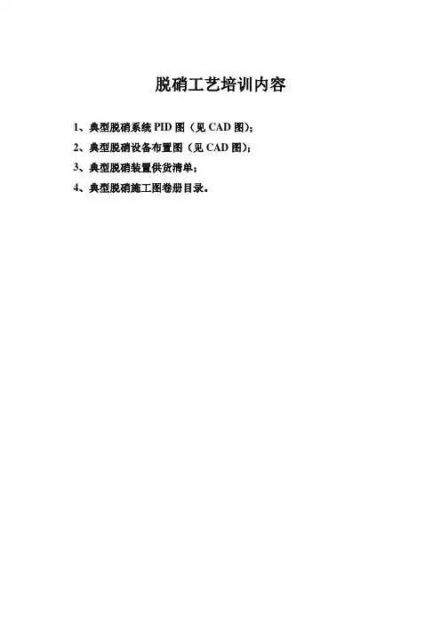 脱硝工艺培训资料